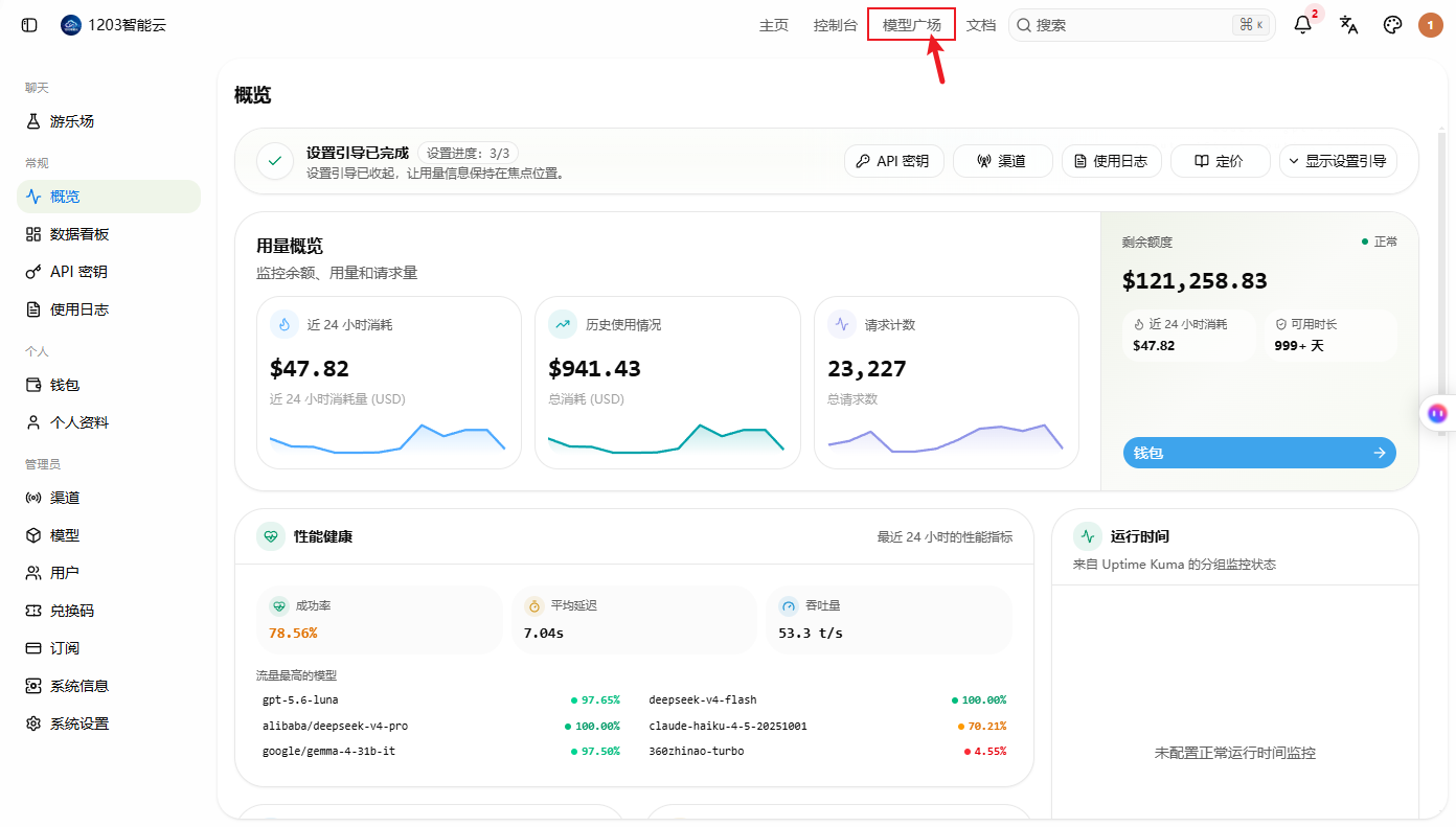 进入模型广场示意图
